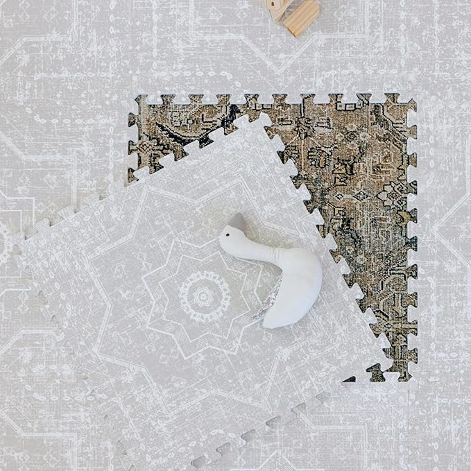 Baby Play Mats for Floor - Layla (4x6ft) - Premium EVA Foam Play Mat for Babies & Toddlers - Perfect for Tummy Time, Crawling, Playroom - Stylish & Comfortable Kids Play Mat