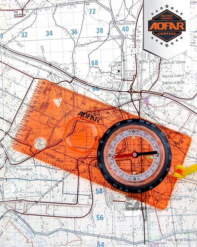 AOFAR Orienteering Compass for Kids, Lightweight and Portable, Survival Compass for Navigation, Backpacking, Camping, Hiking, and Hunting